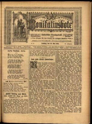 Erste Ausgabe vom Sonntag, den 20. Mai 1906.