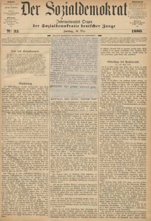 No 22. Sonntag, 30. Mai. 1880.