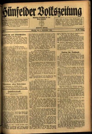 Ausgabe vom Montag, den 06. September 1920.