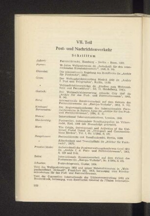 VII. Teil Post- und Nachrichtenverkehr