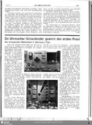 Ein Uhrmacher-Schaufenster gewinnt den ersten Preis!