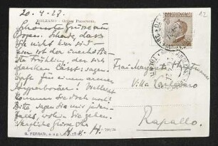 Brief von Hans von Hülsen an Margarete Hauptmann