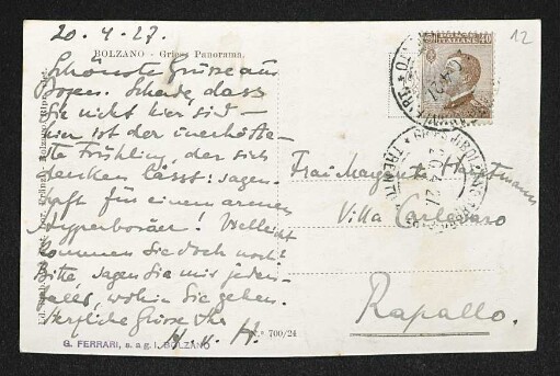 Brief von Hans von Hülsen an Margarete Hauptmann