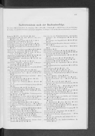 Sachverzeichnis nach der Buchstabenfolge.
