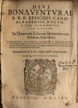In primum secundum, tertium, quartum Librum Sententiarum dilucidatio. 4