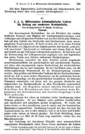 655-686, C. J. A. Mittermaiers kriminalistische Lehren als Beitrag zur modernen Kriminalistik