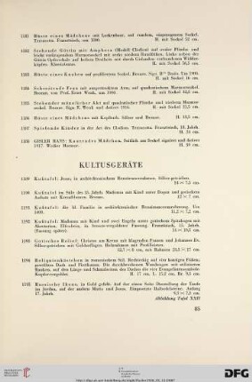 Kultusgeräte (Nr. 1189-1209)