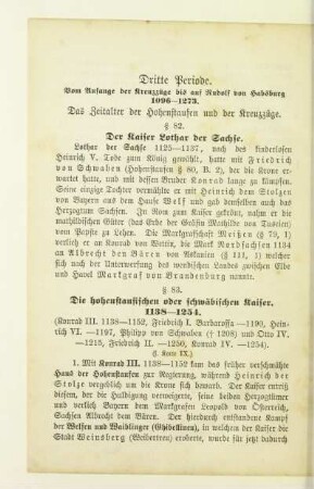 Dritte Periode. Vom Anfange der Kreuzzüge bis auf Rudolf von Habsburg 1096-1273