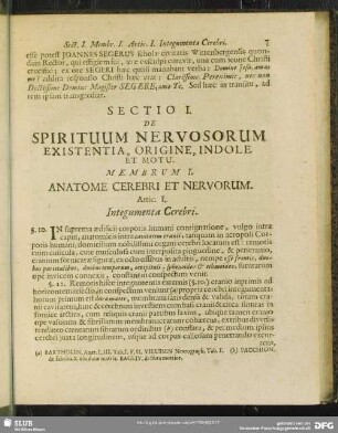 Sectio I. De Spirituum Nervosorum Existentia, Origine, Indole Et Motu