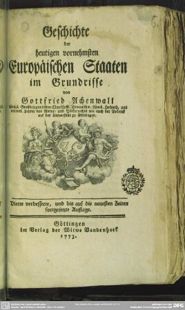 Geschichte der heutigen vornehmsten Europäischen Staaten im Grundrisse