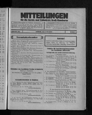 Jahrgang 1932, Hamburg, den 6. November, Nummer 45