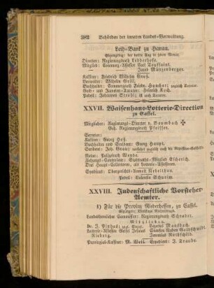 XXVII. Waisenhaus=Lotterie=Direction zu Cassel.