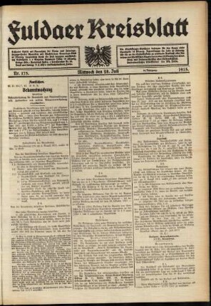 Ausgabe vom Mittwoch, den 28. Juli 1915.
