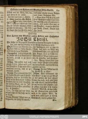 Historia Vom Leiden und Sterben unsers Herrn und Heylandes Jesu Christi.