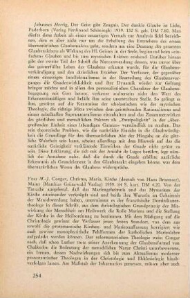 254-255 [Rezension] Congar, Yves, Christus, Maria, Kirche