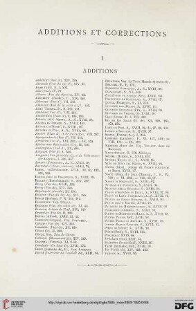 Additions et corrections