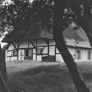 Fachwerkhaus mit einem Reetdach