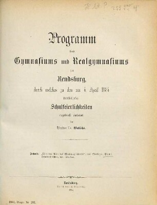 Jahresbericht : über das Schuljahr ... 1883/84