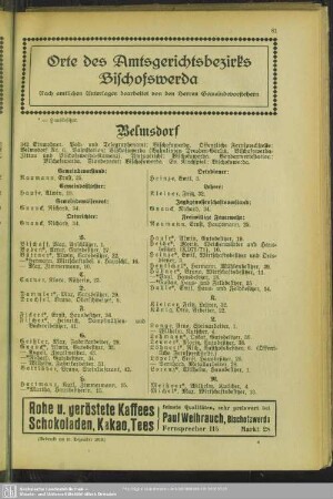 Orte des Amtsgerichtsbezirks Bischofswerda