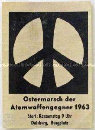 Klebezettel den Ostermärschen 1963