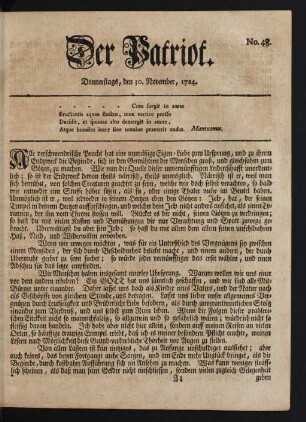 No. 48. Donnerstags, den 30. November, 1724