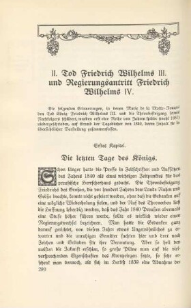 II. Tod Friedrich Wilhelms III. und Regierungsantritt Friedrich Wilhelms IV.