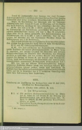 XXXX. Verordnung zur Ausführung des Reichsgesetzes vom 29. Juli 1890, betreffend die Gewerbegerichte. Vom 25. Oktober 1890 (GVBl. S. 159)