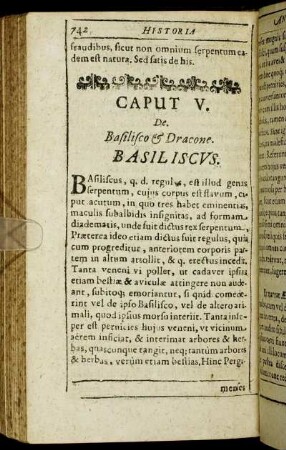 Caput V. De Basilisco & Dracone.