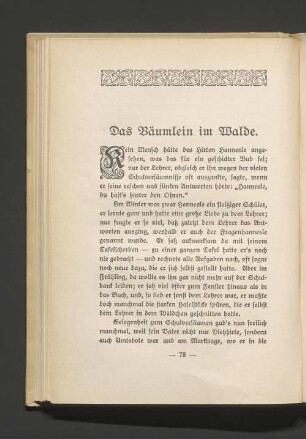 Das Bäumlein im Walde