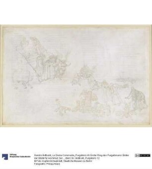La Divina Commedia, Purgatorio XII. Erster Ring des Purgatoriums: Bilder der Strafe für Hochmut; Der Engel vor den Stufen zum zweiten Ring