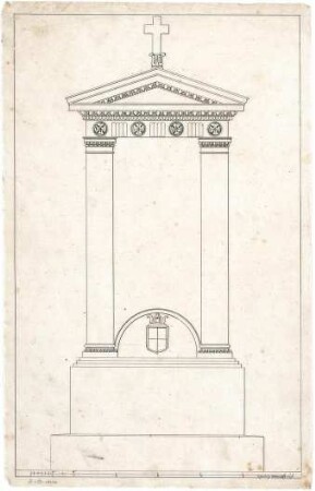 Röhrer, Karl; Grabmähler - Tempelartiger Altaraufsatz (Ansicht)