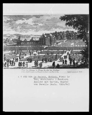 Das Schloss in Le Raincy: Ansicht mit Garten