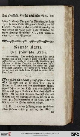 Neunte Karte: Der fraenkische Kreiß