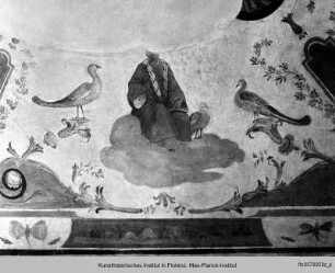 Deckendekoration : Deckenstreifen mit dem Wappen der Strozzi und der Bandini, reitenden Brautleuten und einem Fries mit den Geschichten des Adonis und des Perseus