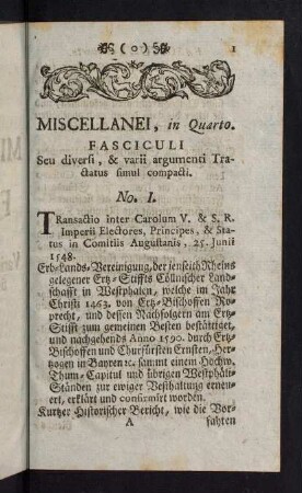 1-192, Miscellanei, in Quarto.