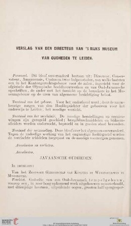 Verslag van den directeur van 'sRijks Museum van Oudheden te Leiden