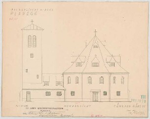 Fischer, Theodor; Planegg bei München (Bayern); Ev. Waldkirche - Nordseite (Ansicht)