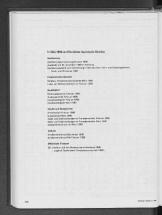 Im Mai 1990 veröffentlichte Statistische Berichte