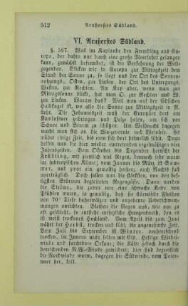 VI. Aeußerstes Südland
