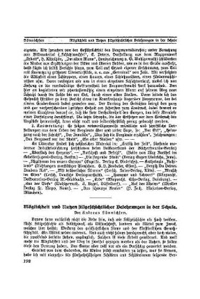 Möglichkeit und Nutzen stilgeschichtlicher Belehrungen in der Schule