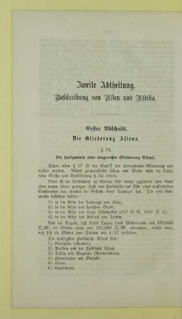 Erster Abschnitt. Die Gliederung Asiens