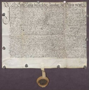 Gültbrief des Georg Nüsslin und seiner Frau Maria von Dillstein gegen die geistliche Verwaltung von Pforzheim