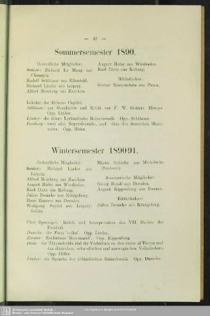 Wintersemester 1890/91