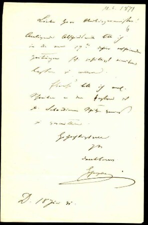 5-10-3-1.0000: Carl Anton, Fürst von Hohenzollern-Sigmaringen; diverse Schreiben ff.: Bitte, Abschiedsworte in die Zeitungen einrücken zu lassen