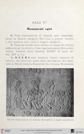 Sala V: Monumenti egizi