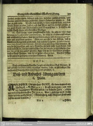 Buß- und Andachts-Übung aus dem 6. Psalm
