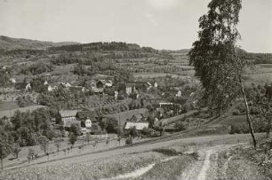 Saubernitz (heute Zubrnice / Tschechien). Ortsansicht von Westen