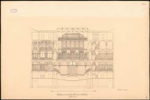 Ständehaus, Düsseldorf 2. Projekt: Teillängsschnitt des Vorderhauses