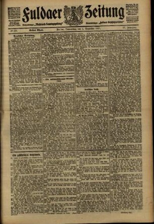 Erste Ausgabe vom Donnerstag, den 01. Dezember 1910.