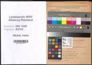 Entnazifizierung Hans Michel , geb. 23.01.1921 ()